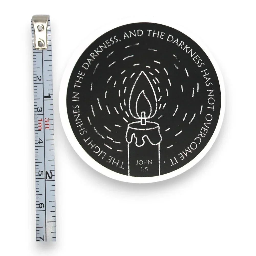 Sticker Religious Christian Bible Verse John 1:5